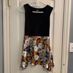Fun cat print mini dress